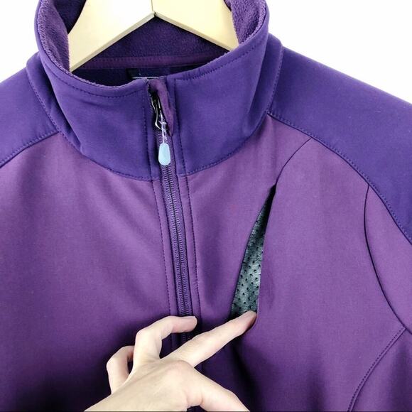 L.L. Bean Nylon Purple Full Zip Jacket Fleece Lined Size Small Pockets - Picture 5 of 13